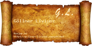 Göllner Líviusz névjegykártya